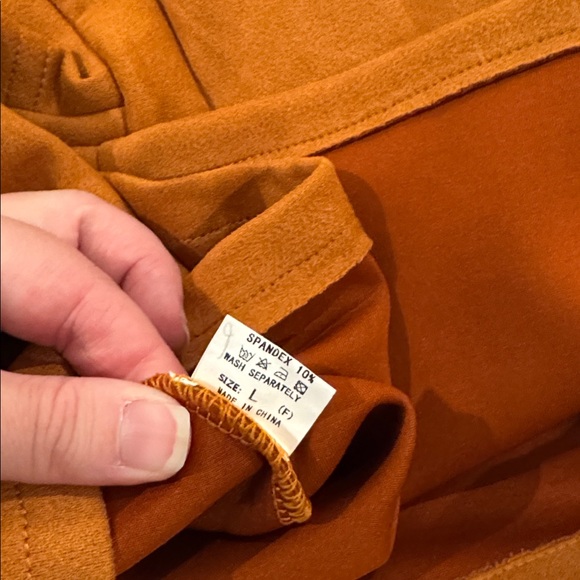 Women's Orange Button-Front Skirt - Picture 4 of 4